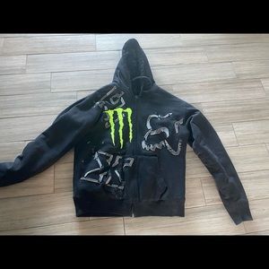 Monster Energy zip up sweatshirt with fur inside